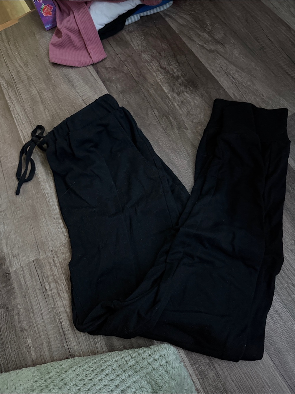 Black Women's Drawstring Jogger Track Pants